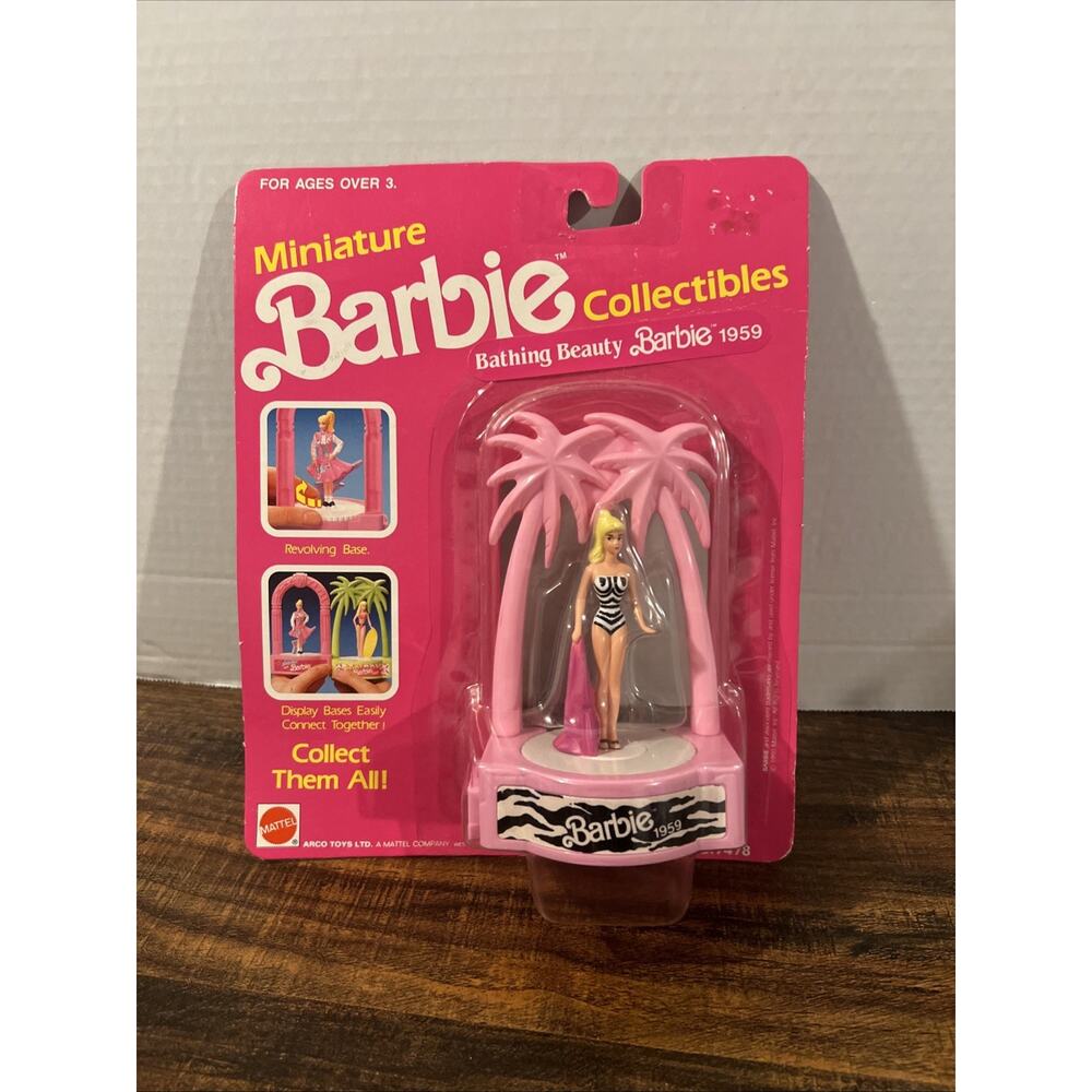 Vintage 1990 Miniature Barbie Collectible Bathing Beauty 1959 In Package
